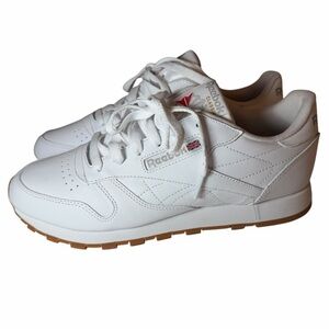 Reebok White Classic Leather Sneaker Athletic Low Top Women 10 NEW